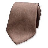 Taupe Stropdas - Italiaans Satijnzijde - Thumbnail 1