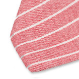 Gestreepte linnen stropdas Rood-Wit - Thumbnail 2