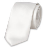 Satijn polyester stropdas wit - Thumbnail 1