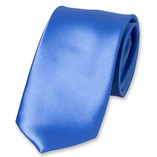 Satijn polyester stropdas blauw - Thumbnail 1