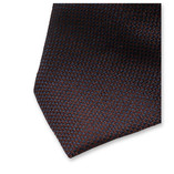 Smalle Structuur Stropdas - Donkerblauw-Bruin - Thumbnail 3