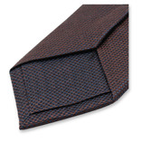 Smalle Structuur Stropdas - Donkerblauw-Bruin - Thumbnail 2