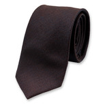 Smalle Structuur Stropdas - Donkerblauw-Bruin - Thumbnail 1