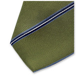 Smalle Mosgroene Stropdas Blauwe Strepen - Thumbnail 3