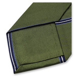 Smalle Mosgroene Stropdas Blauwe Strepen - Thumbnail 2