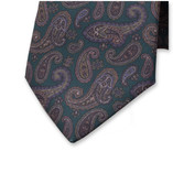 Groen- Blauwe Paisley Stropdas - Thumbnail 2