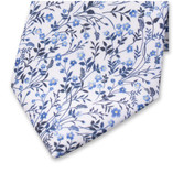 Blauw-Witte Bloemen Stropdas - Thumbnail 2
