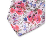 Roze-Lila Gebloemde Stropdas - Thumbnail 1
