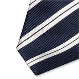 Navy/ wit gestreepte stropdas XL - Thumbnail 2