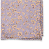 Lichtblauwe Luxe Pochet - Beige Bloemen - Thumbnail 2