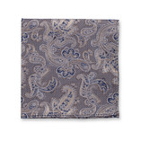 Beige Luxe Pochet - Donkerblauw Paisley - Thumbnail 1