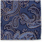 Donkerblauwe Luxe Pochet - Beige Paisley - Thumbnail 2