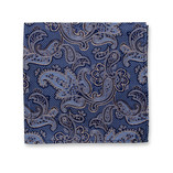 Donkerblauwe Luxe Pochet - Beige Paisley - Thumbnail 1