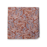 Bruine Luxe Pochet - Lichtblauw Paisley - Thumbnail 1