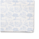 Katoenen Pochet Toile de Jouy - Lichtblauw - Thumbnail 2