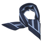Gestreept zijden sjaaltje Donkerblauw-Blauw - Thumbnail 3