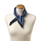 Gestreept zijden sjaaltje Donkerblauw-Blauw - Thumbnail 2
