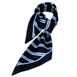 Gestreept zijden sjaaltje Donkerblauw-Blauw - Thumbnail 1
