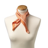 Gestreept zijden sjaaltje Oranje-Wit - Thumbnail 2