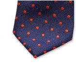 Navy stropdas met rode stippen - Thumbnail 2