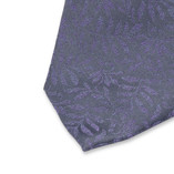 Smalle blauwgrijze stropdas Bloemen - Thumbnail 2