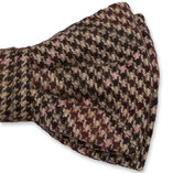 Wollen strik met ruiten bruin / roze - Thumbnail 2