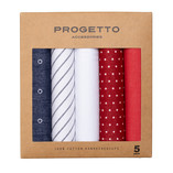 Zakdoeken heren - Donkerblauw Wit - Thumbnail 1