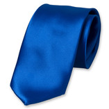 Satijn polyester stropdas koningsblauw - Thumbnail 1