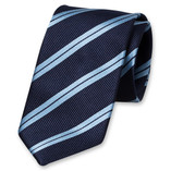 Blauw/ navy gestreepte stropdas XL - Thumbnail 1