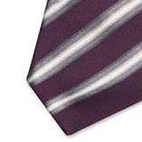 Aubergine gestreepte stropdas - Thumbnail 2