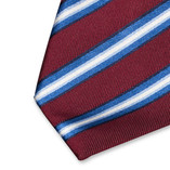 Bordeaux gestreepte stropdas - Thumbnail 2
