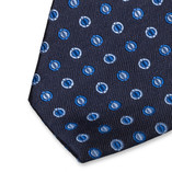 Stropdas donkerblauw met cirkels - Thumbnail 2