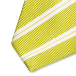 Stropdas lime met dubbele witte strepen - Thumbnail 2