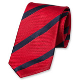 Rode stropdas met donkerblauwe banen - Thumbnail 1