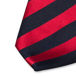 Satijn stropdas donkerblauw/ rood - Thumbnail 2