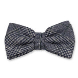 Wollen strik met ruiten blauw - Thumbnail 1