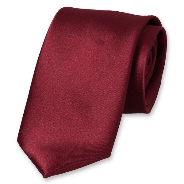 Satijn polyester stropdas bordeaux (1)