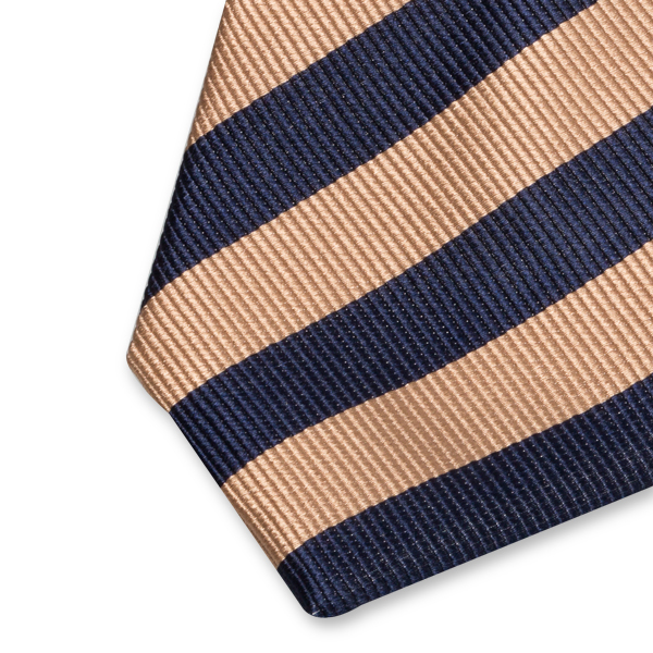 Stropdas beige/ donkerblauw (2)