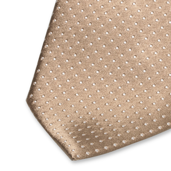 Beige stippen stropdas (2)