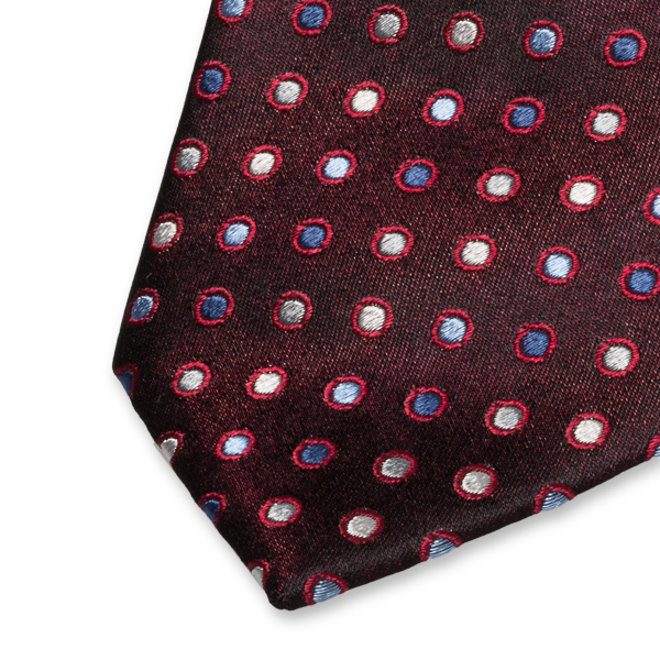 Stropdas met rood/blauw stippendessin (2)