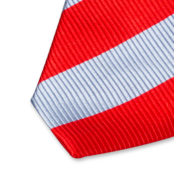 Breed gestreepte stropdas rood/blauw (2)