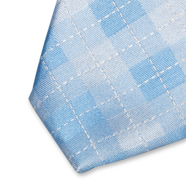 Ruiten stropdas lichtblauw (2)