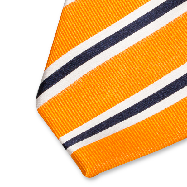 Oranje stropdas met strependessin (2)