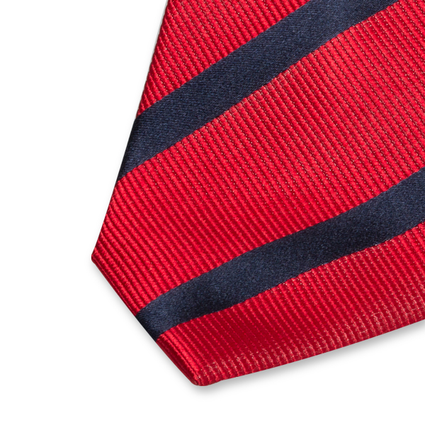 Rode stropdas met donkerblauwe banen (2)