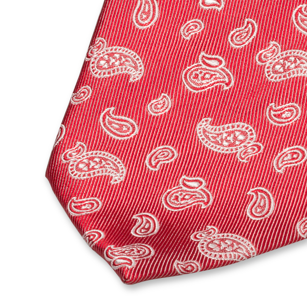 Paisley stropdas rood (2)