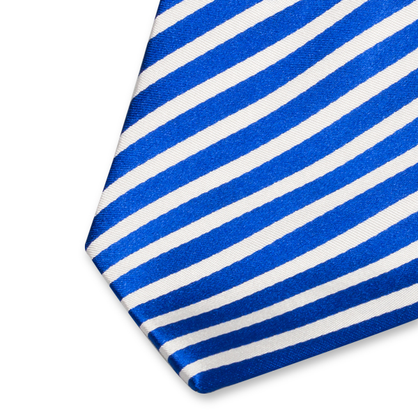 Stropdas koningsblauw/ wit (2)