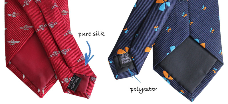 polyester en zijden stropdassen